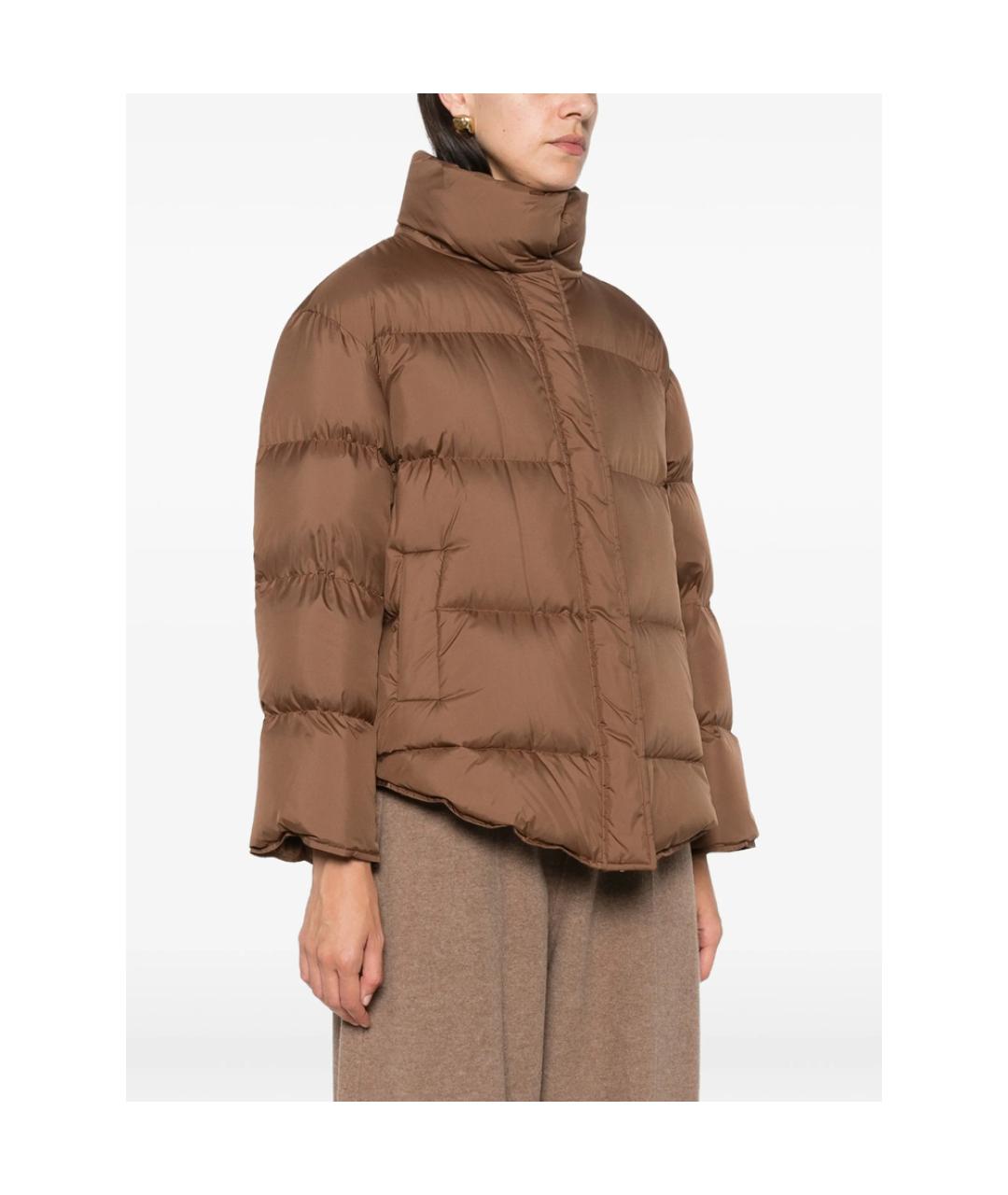 MAX MARA STUDIO Коричневая полиэстеровая куртка, фото 5
