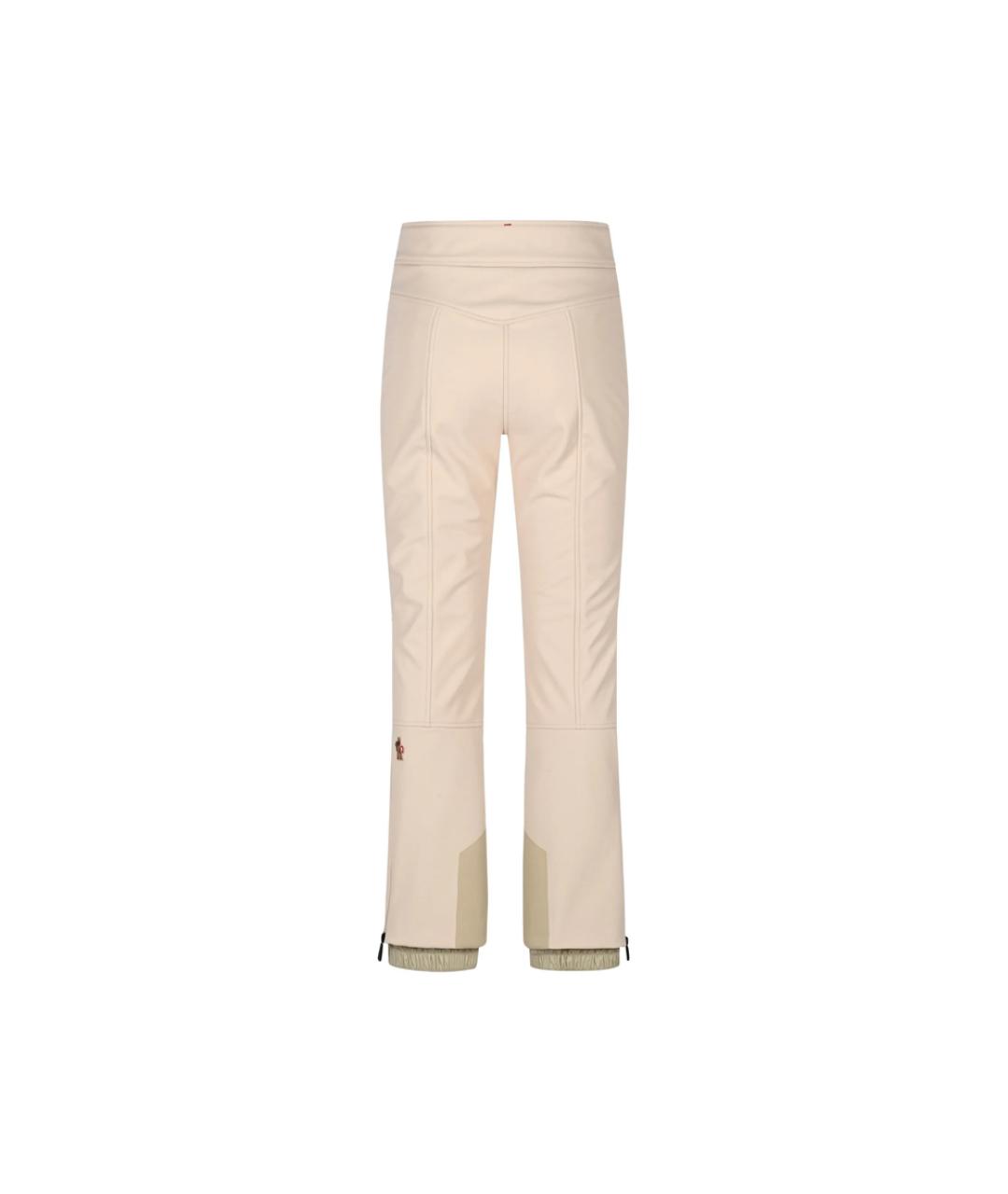 MONCLER GRENOBLE Бежевые полиэстеровые прямые брюки, фото 2
