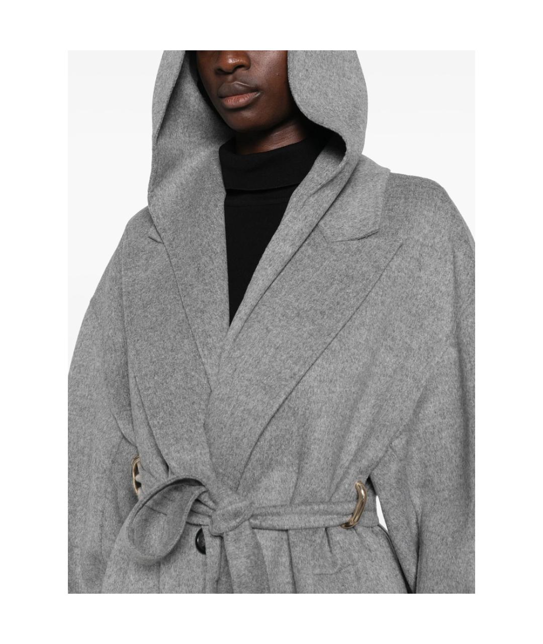SPORTMAX Серое шерстяное пальто, фото 2
