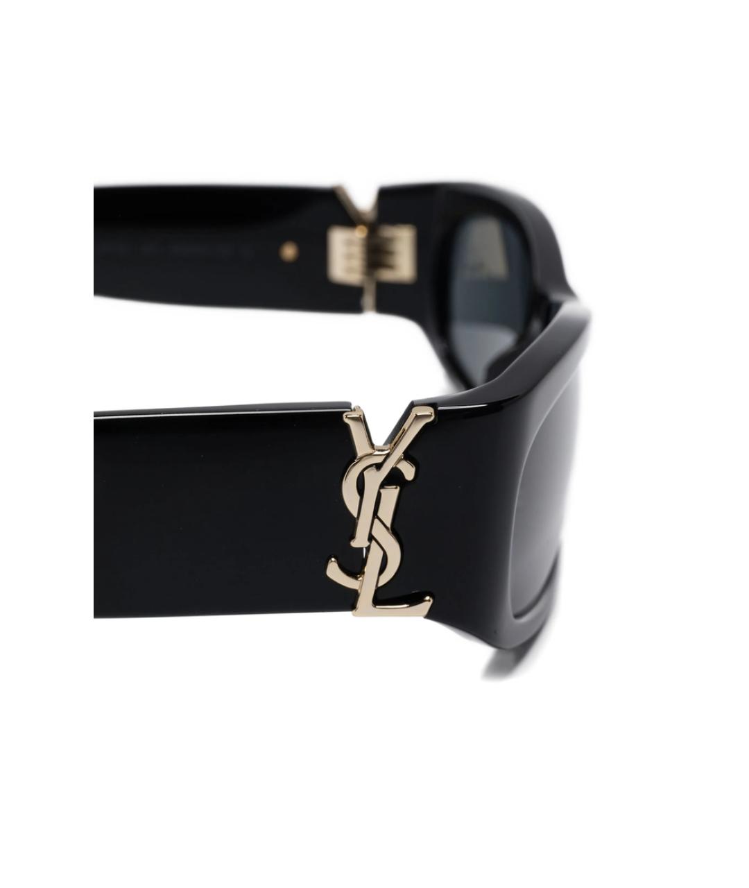 SAINT LAURENT Черные пластиковые солнцезащитные очки, фото 3