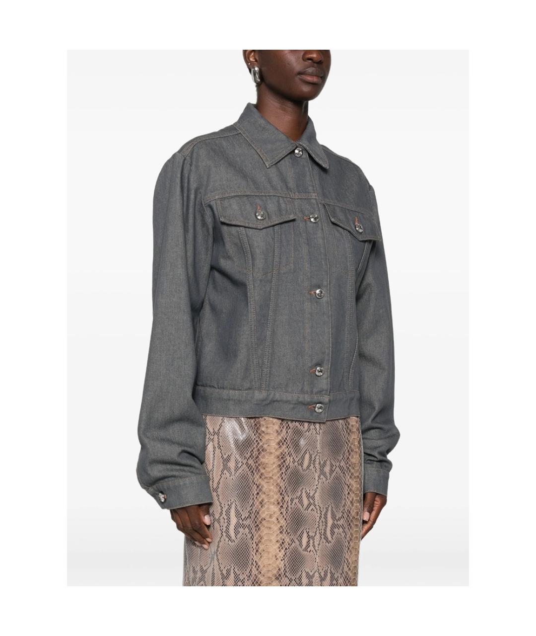 SPORTMAX Серая хлопковая куртка, фото 4
