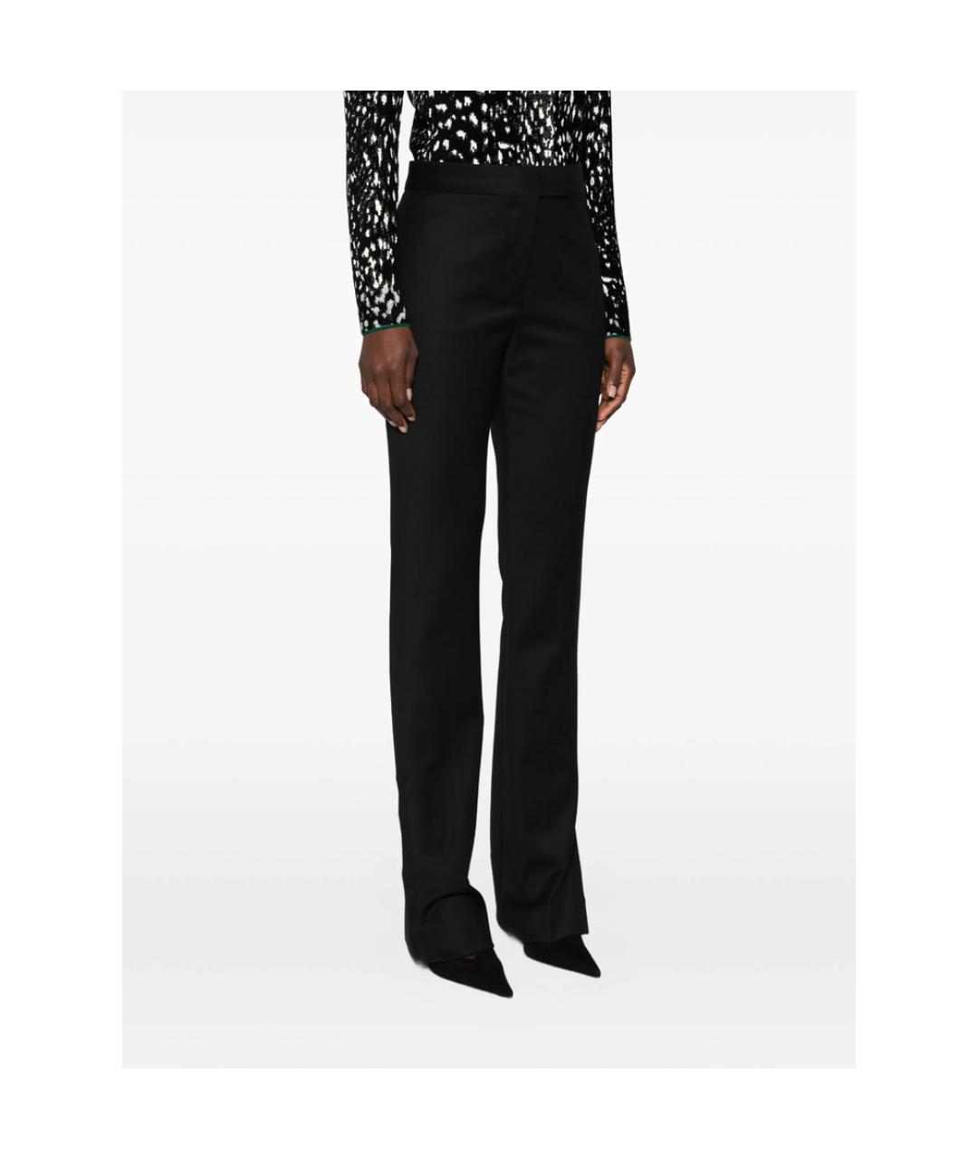 SPORTMAX Черные полиэстеровые прямые брюки, фото 2