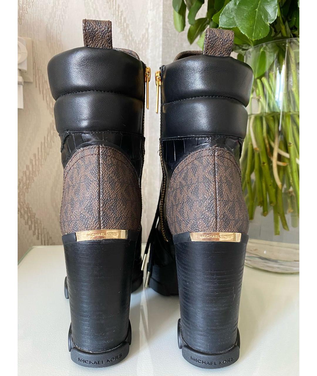 MICHAEL KORS Черные кожаные ботинки, фото 5
