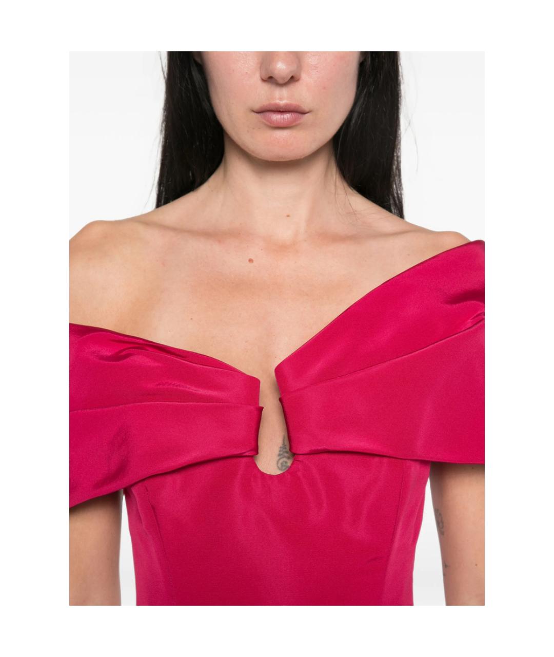 CAROLINA HERRERA Розовое полиэстеровое коктейльное платье, фото 3