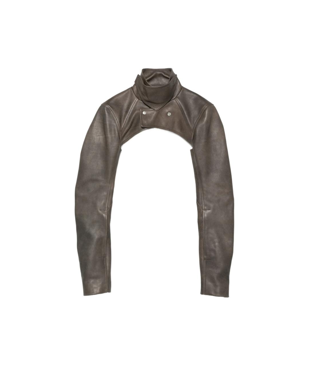 RICK OWENS Коричневая кожаная куртка, фото 1