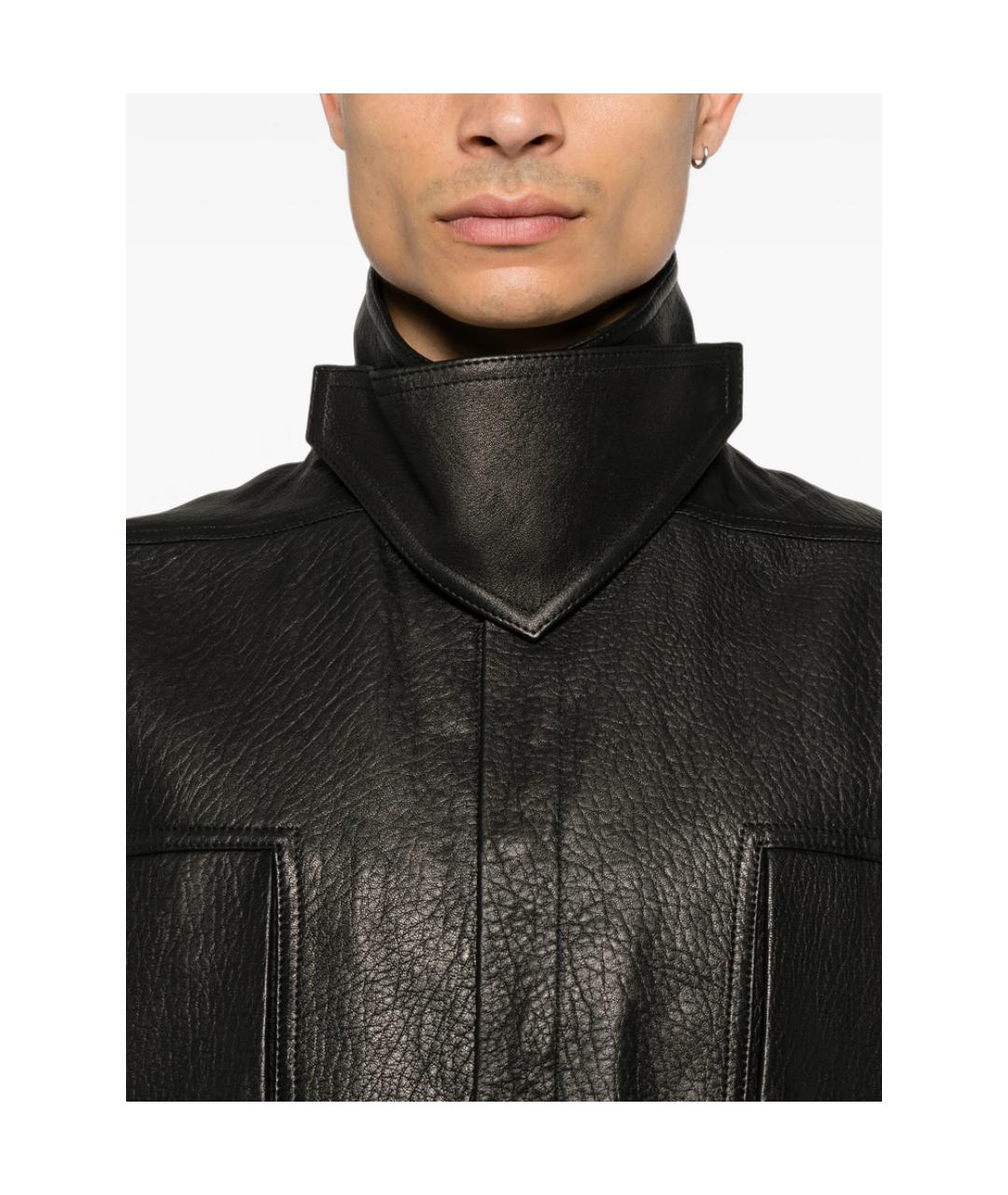 RICK OWENS Черный кожаный жилет, фото 2