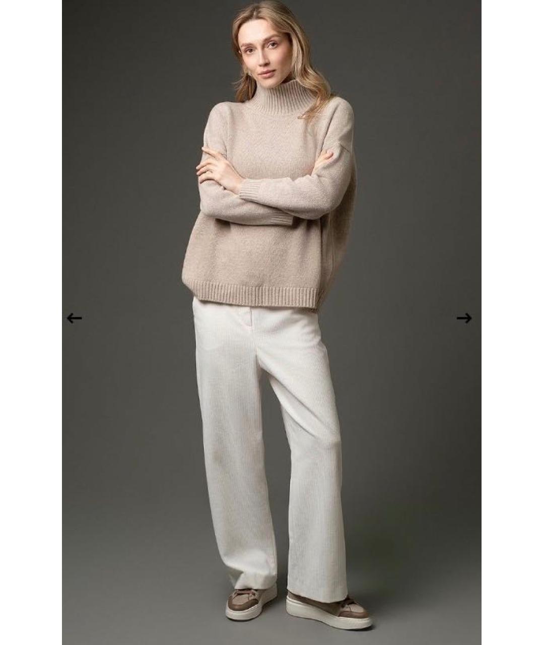 WEEKEND MAX MARA Бежевый шерстяной джемпер / свитер, фото 3