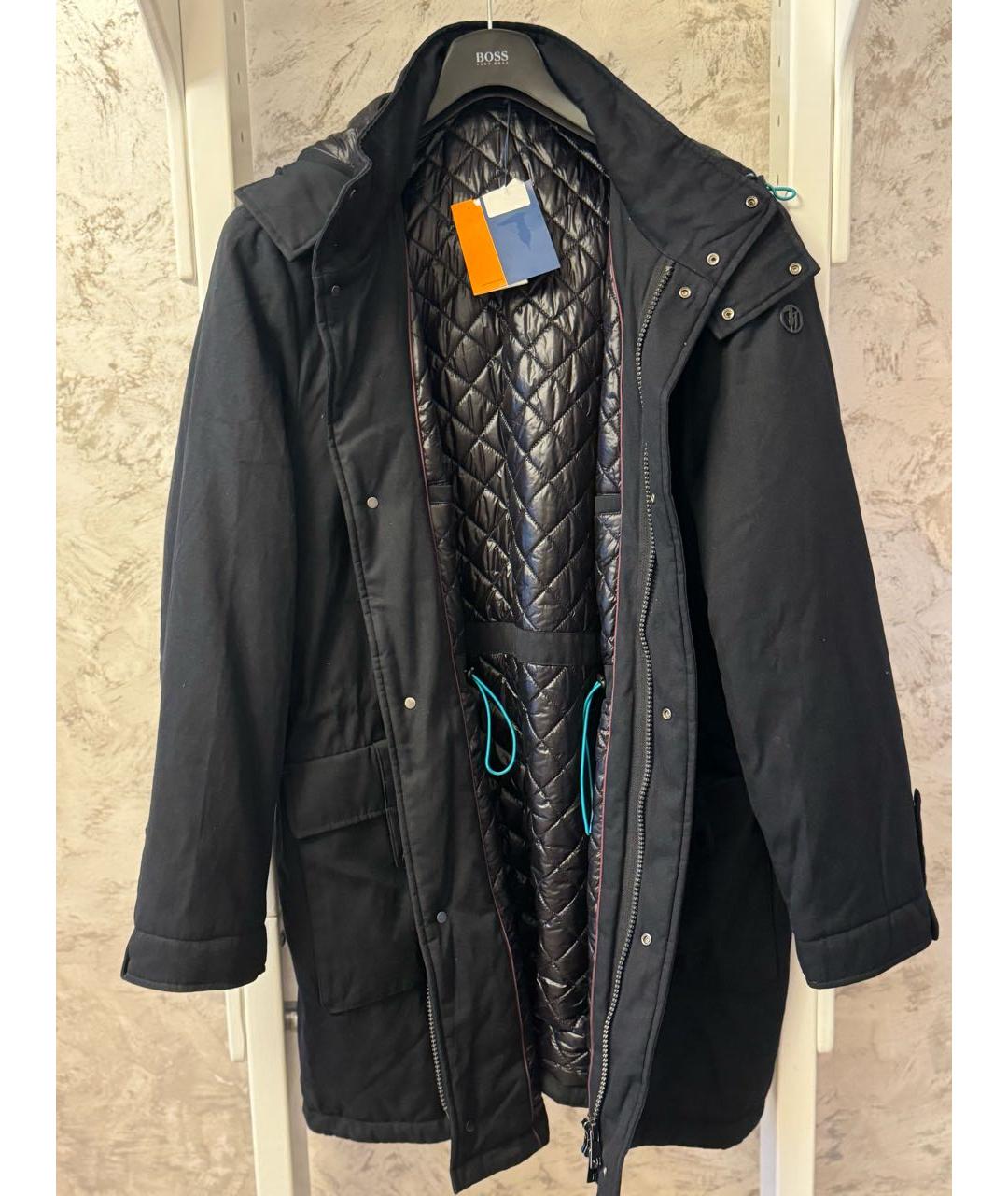 TRUSSARDI JEANS Темно-синяя синтетическая парка, фото 2