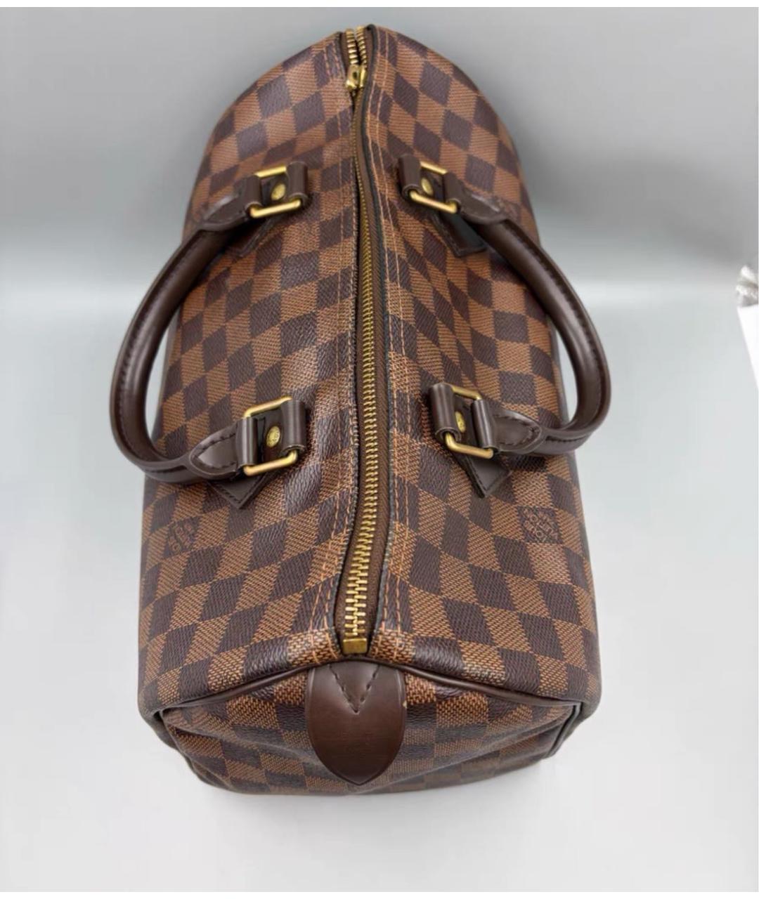 LOUIS VUITTON Коричневая сумка с короткими ручками из канвы, фото 5