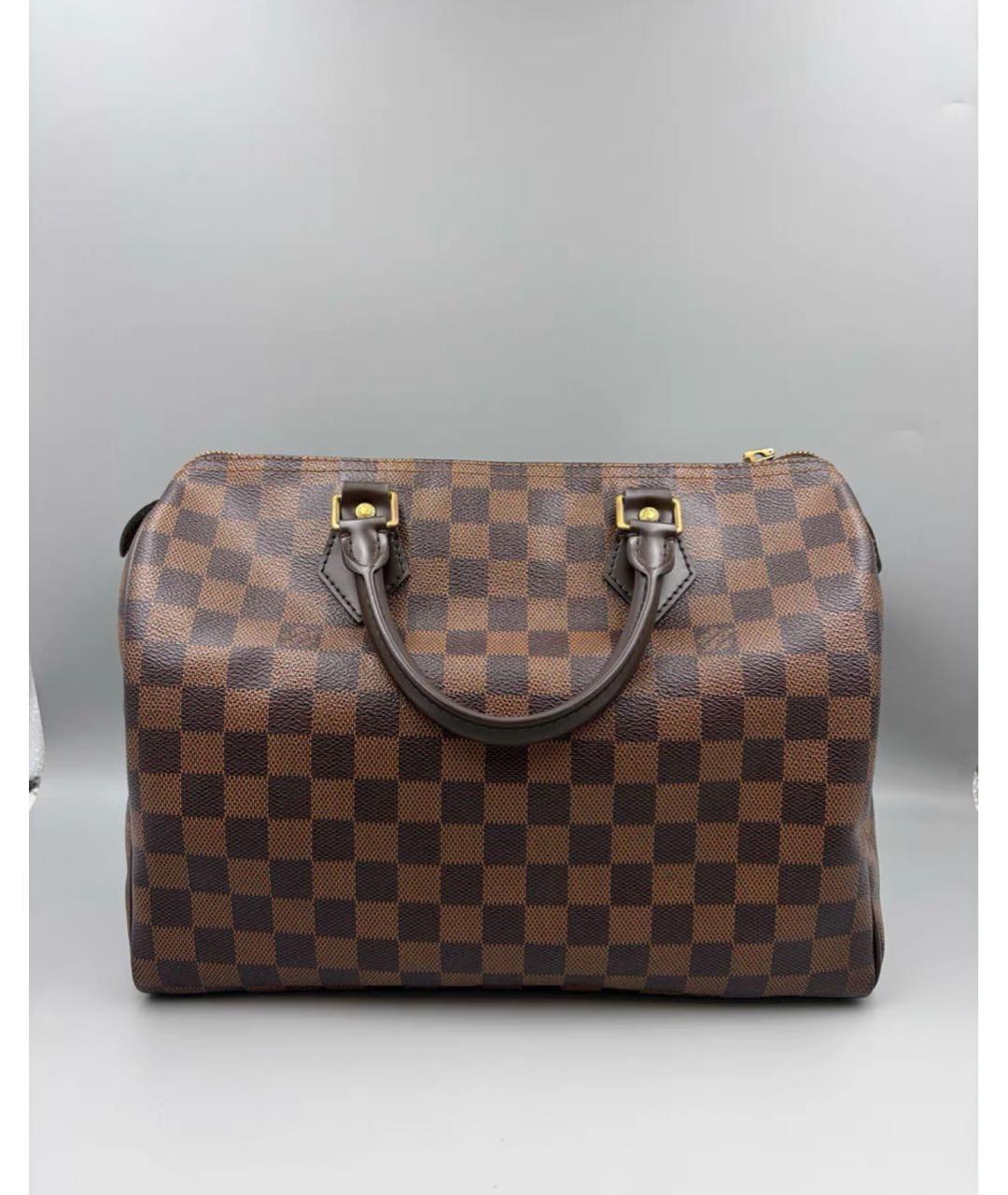 LOUIS VUITTON Коричневая сумка с короткими ручками из канвы, фото 8