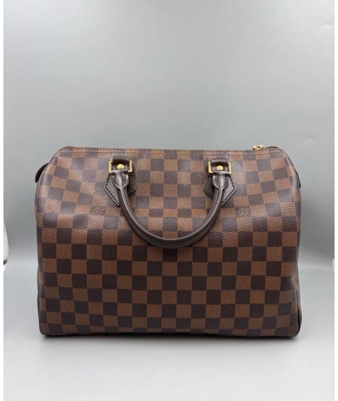 LOUIS VUITTON Коричневая сумка с короткими ручками из канвы, фото 2
