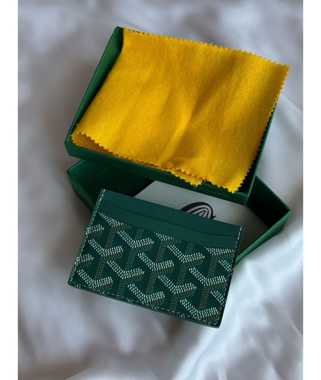 GOYARD Зеленый кожаный кардхолдер, фото 4