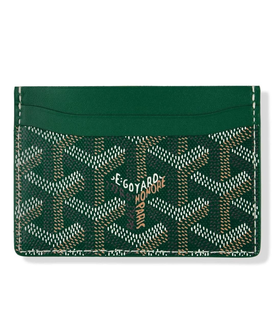 GOYARD Зеленый кожаный кардхолдер, фото 6