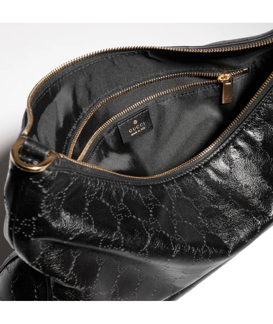 GUCCI Черная кожаная сумка через плечо, фото 4
