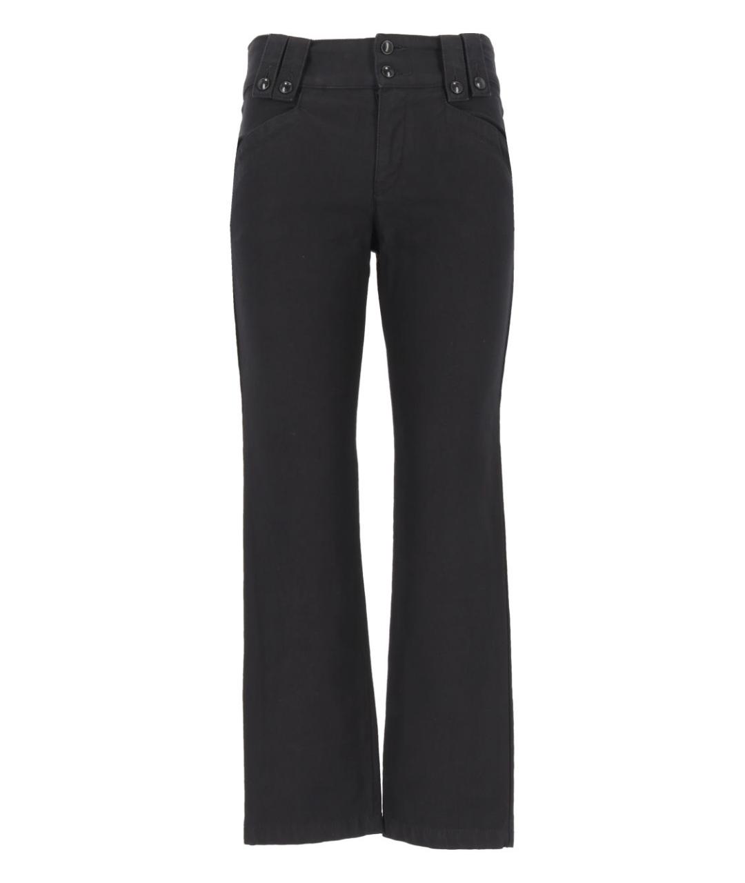 ISABEL MARANT Черные хлопко-эластановые прямые брюки, фото 1