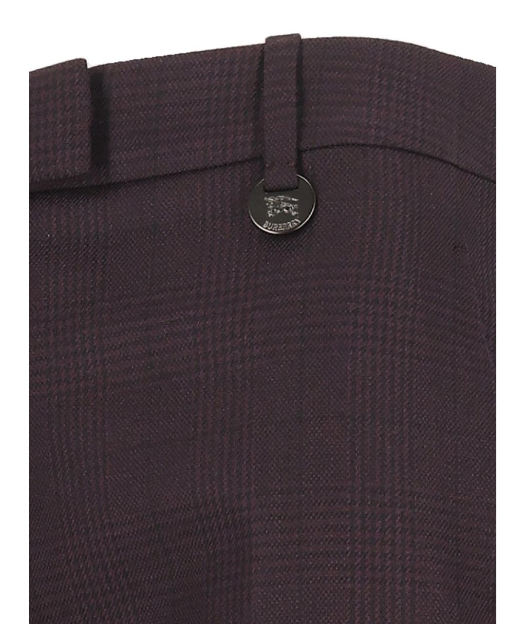 BURBERRY Коричневые шерстяные прямые брюки, фото 3