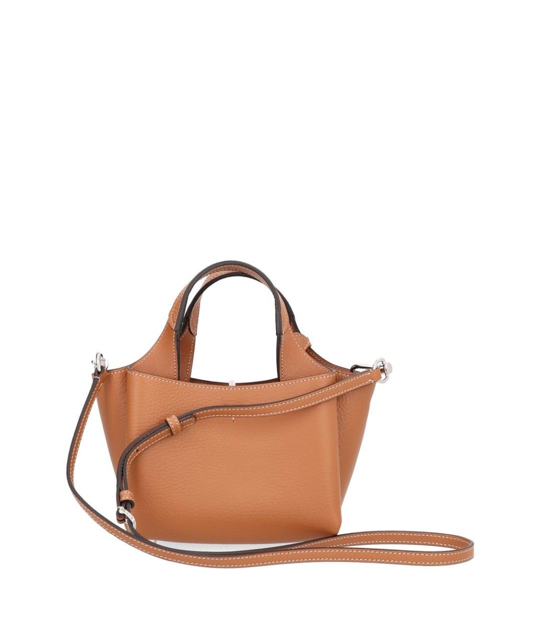 TOD'S Коричневая кожаная сумка с короткими ручками, фото 3