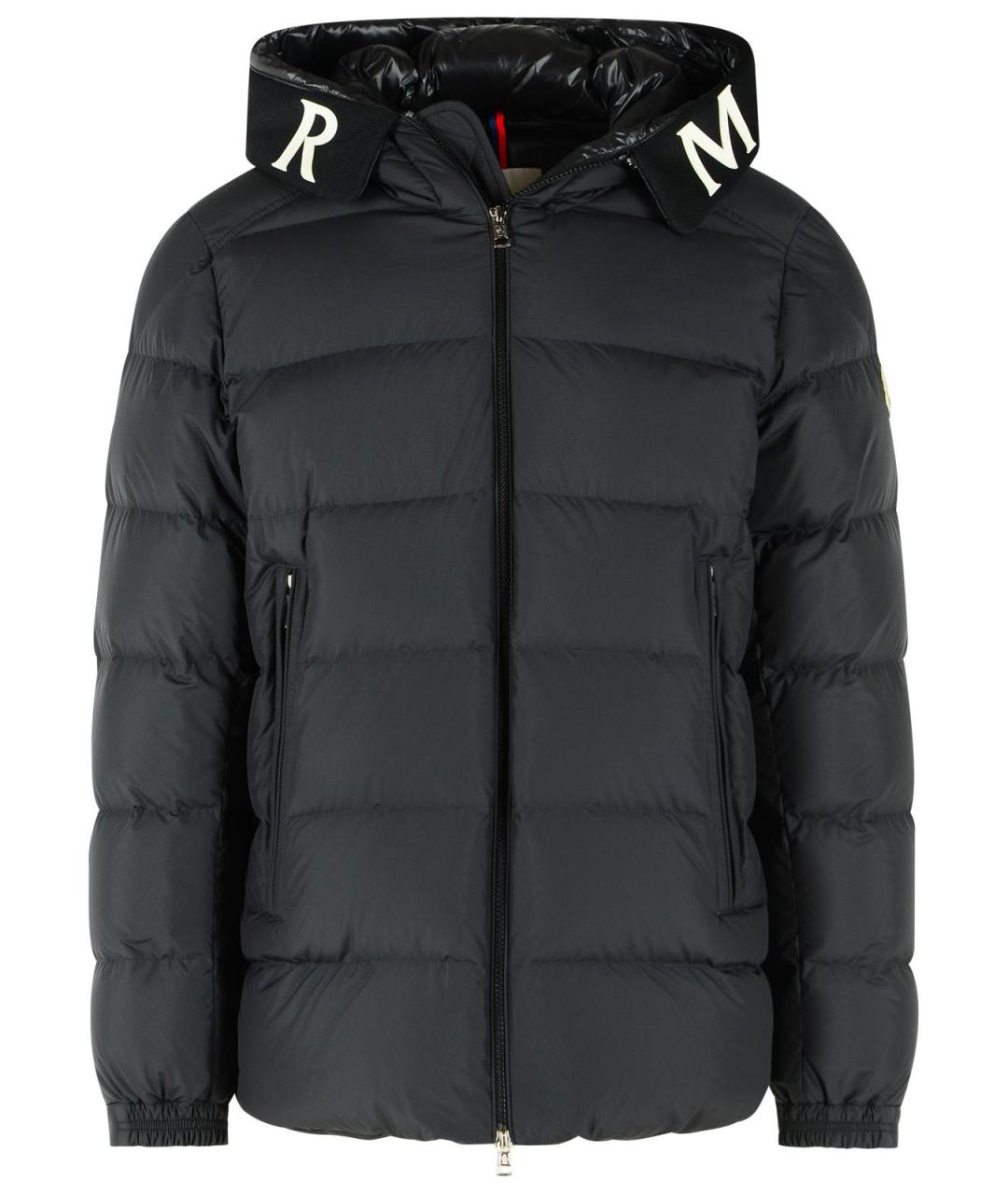 MONCLER Черный полиэстеровый пуховик, фото 1