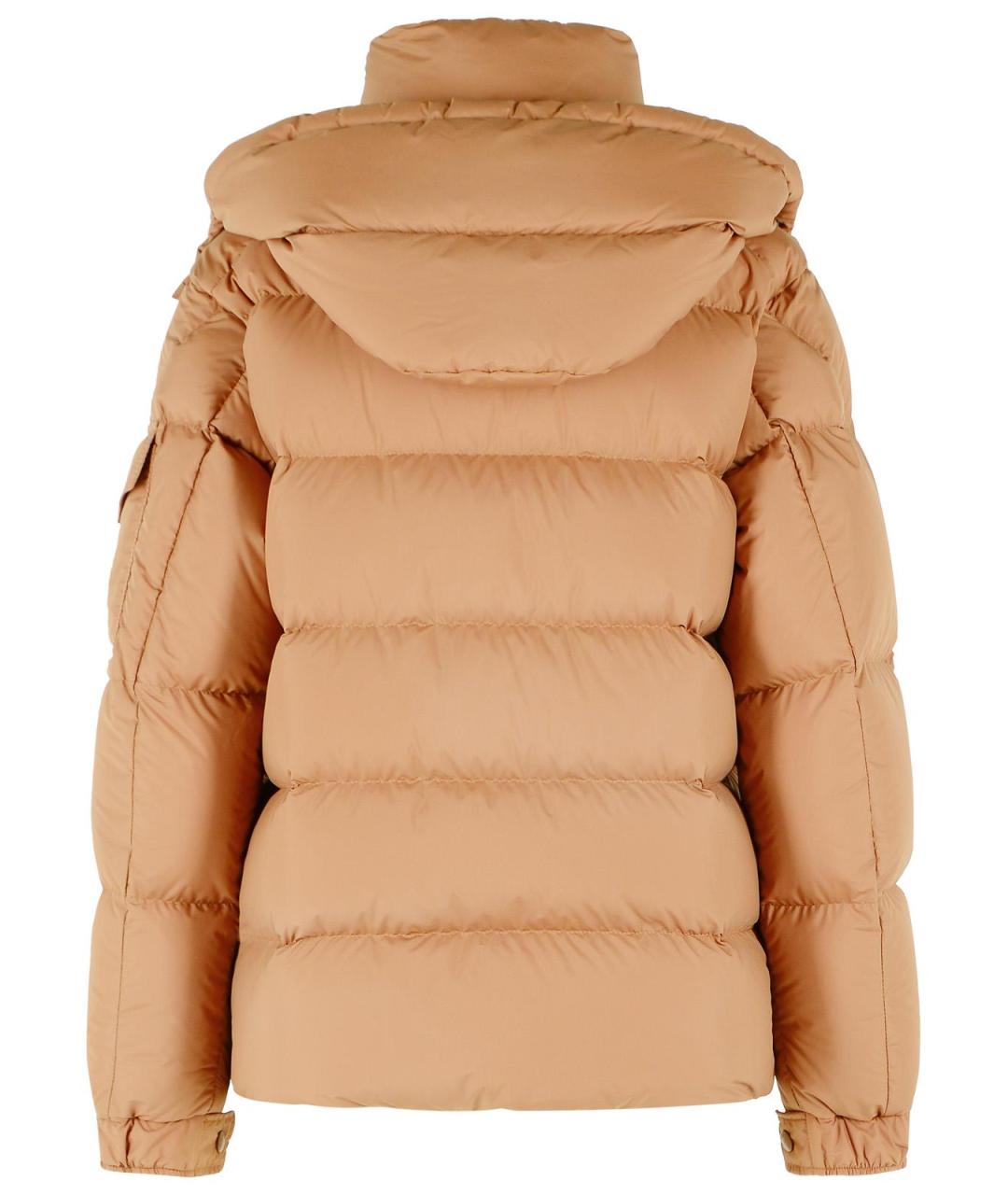 MONCLER Бежевый полиэстеровый пуховик, фото 3