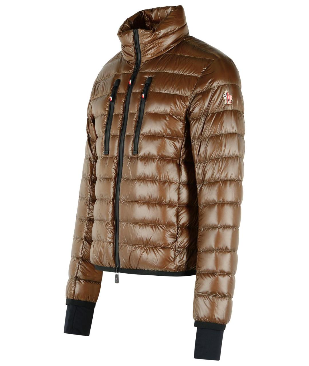 MONCLER GRENOBLE Коричневый полиамидовый пуховик, фото 2