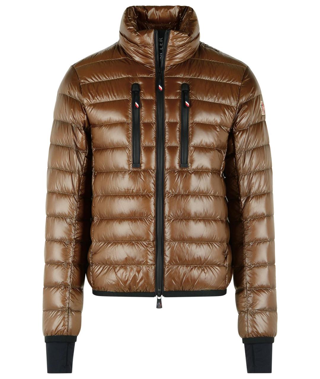MONCLER GRENOBLE Коричневый полиамидовый пуховик, фото 1