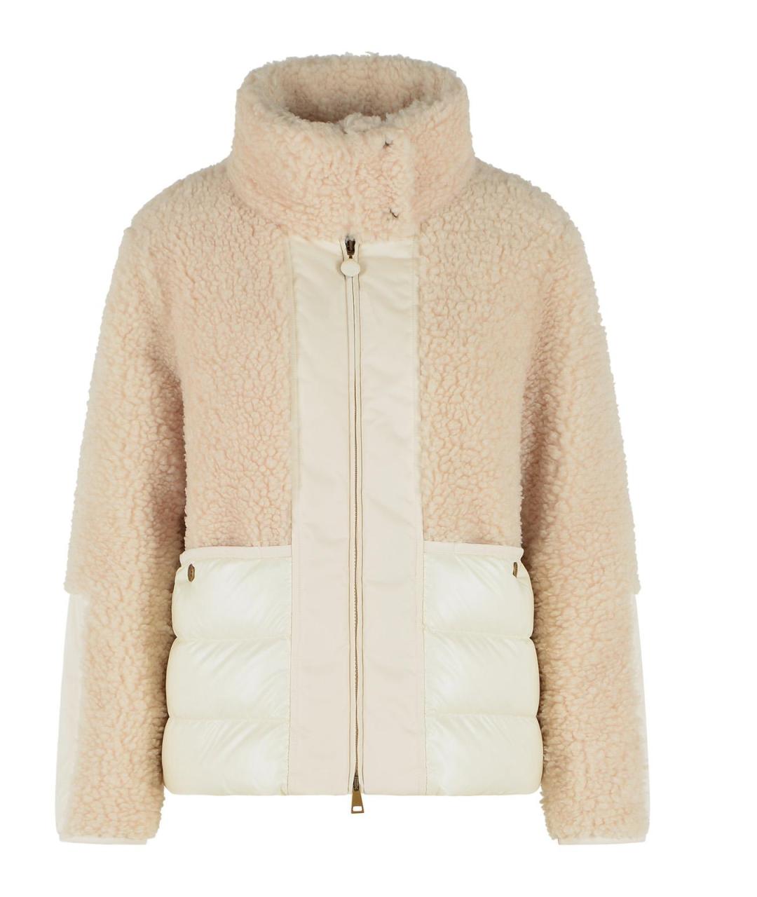 MONCLER Бежевая полиэстеровая куртка, фото 1