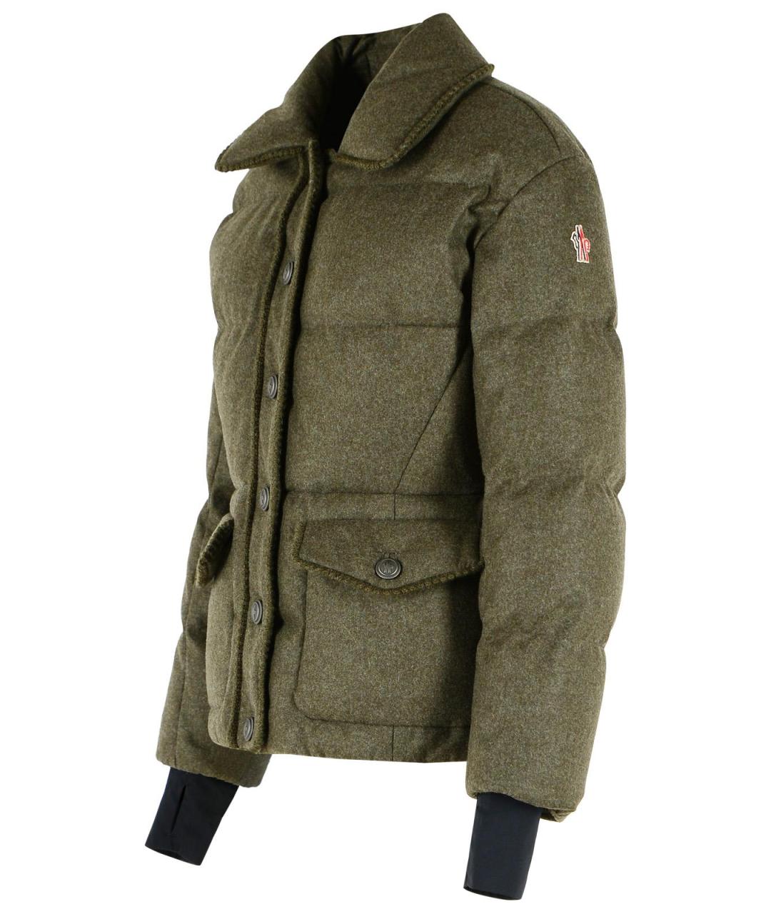 MONCLER GRENOBLE Зеленый шерстяной пуховик, фото 2