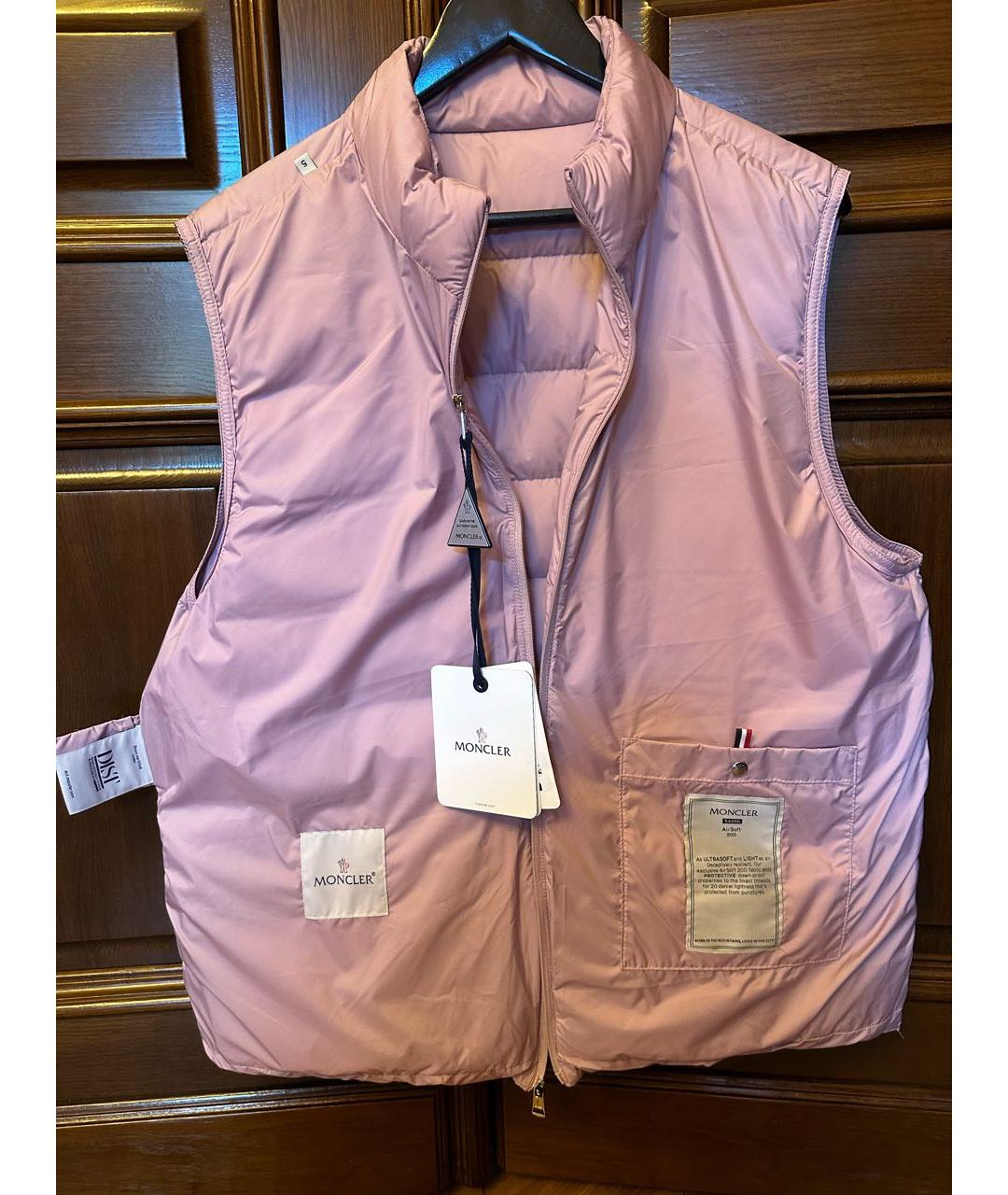 MONCLER Розовый жилет, фото 3