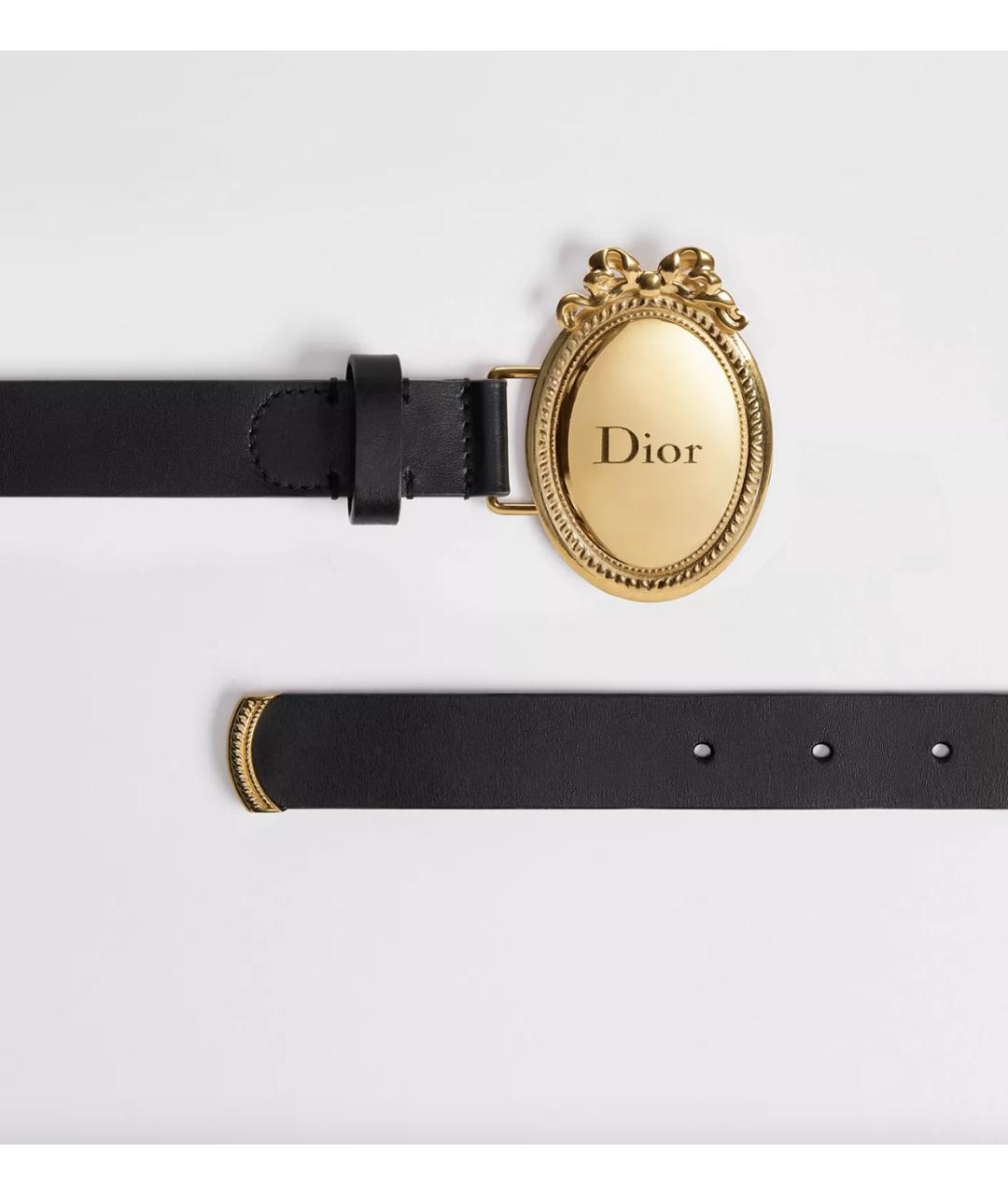 CHRISTIAN DIOR Черный кожаный ремень, фото 2