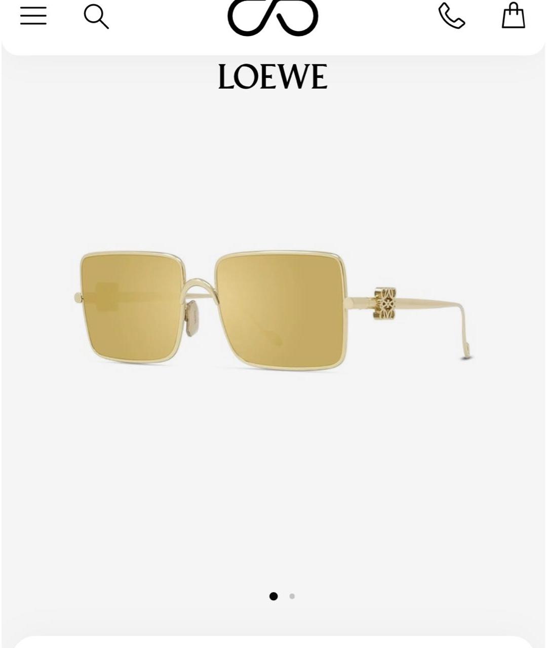 LOEWE Золотые металлические солнцезащитные очки, фото 9