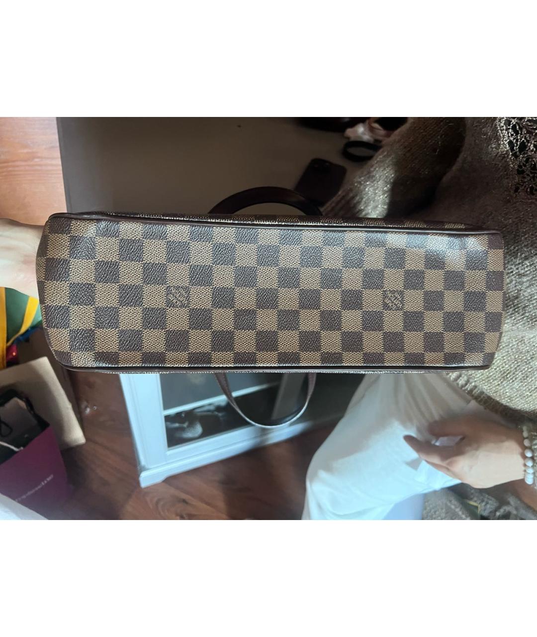 LOUIS VUITTON Коричневая сумка тоут из канвы, фото 5