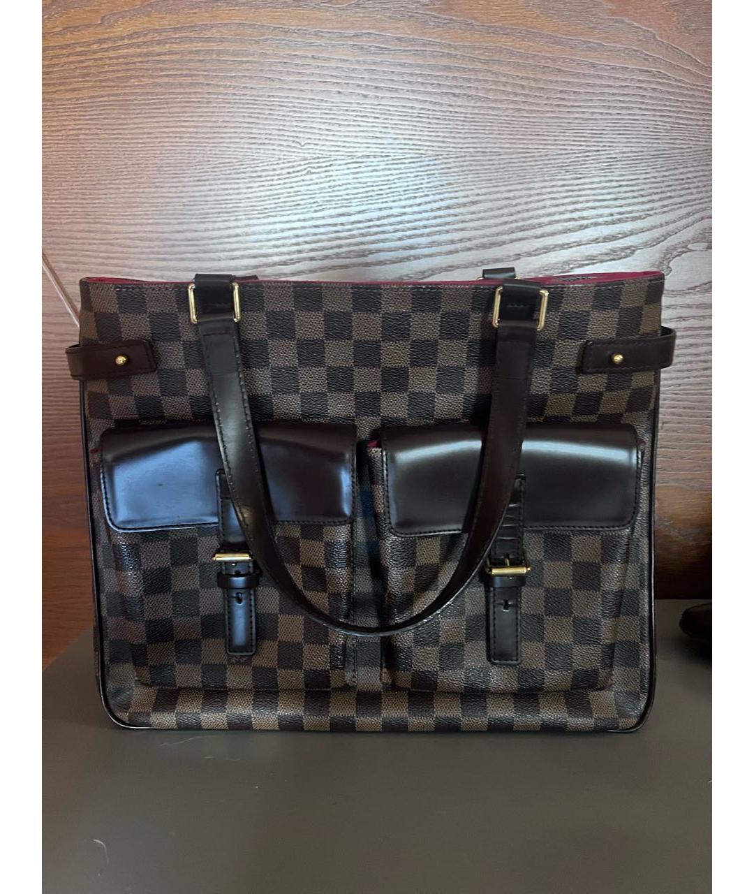 LOUIS VUITTON Коричневая сумка тоут из канвы, фото 6