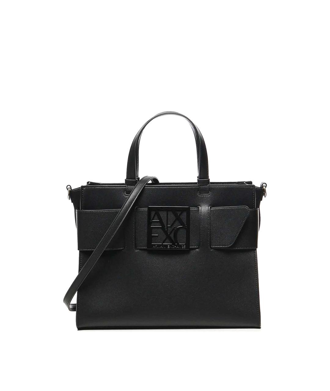 ARMANI EXCHANGE Черная сумка с короткими ручками из искусственной кожи, фото 1