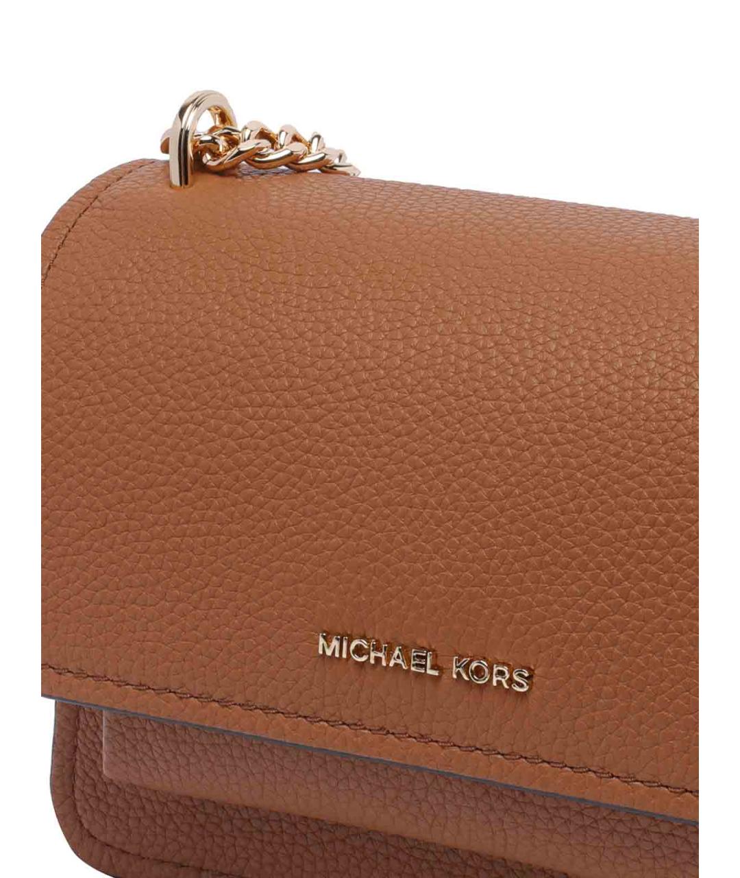 MICHAEL MICHAEL KORS Коричневая кожаная сумка через плечо, фото 4