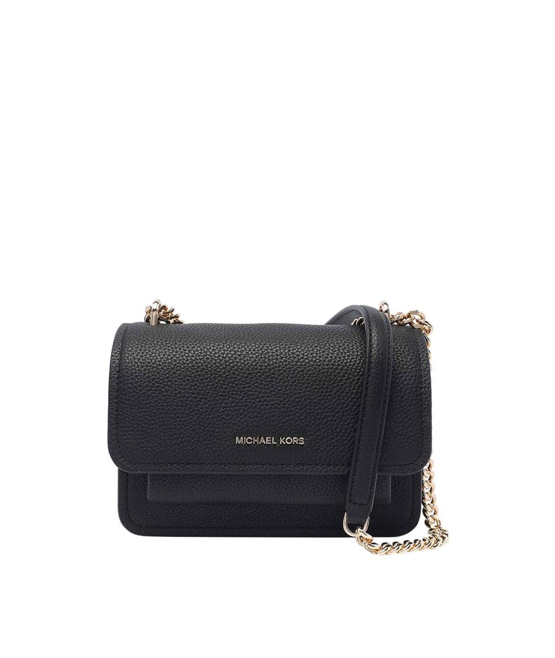 MICHAEL MICHAEL KORS Черная кожаная сумка через плечо, фото 1