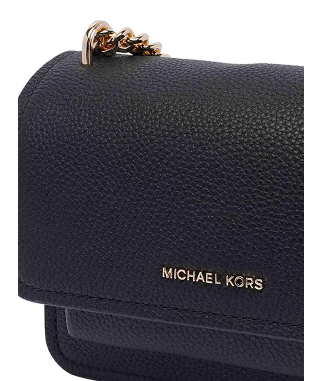 MICHAEL MICHAEL KORS Черная кожаная сумка через плечо, фото 4