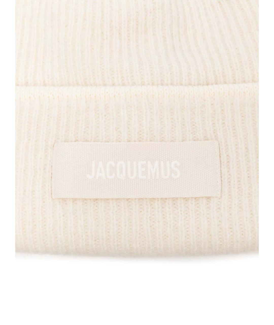 JACQUEMUS Белая шерстяная шапка, фото 2
