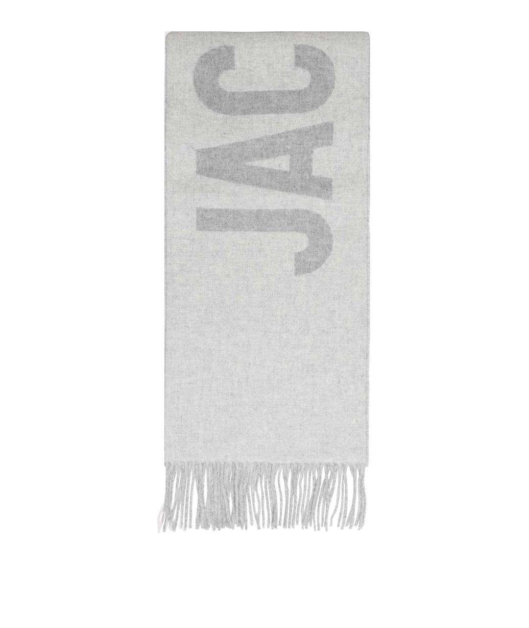JACQUEMUS Серый шерстяной шарф, фото 1