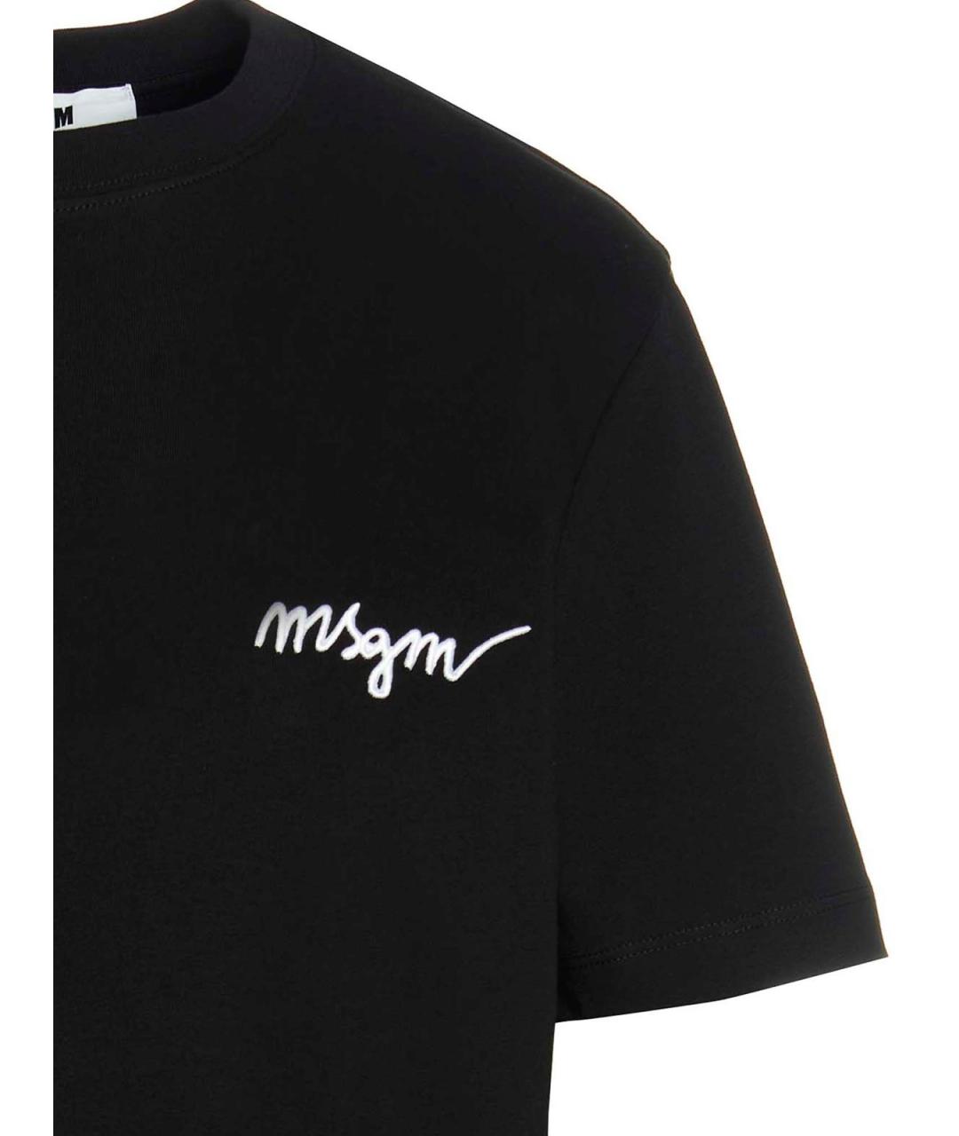 MSGM Черная хлопковая футболка, фото 3