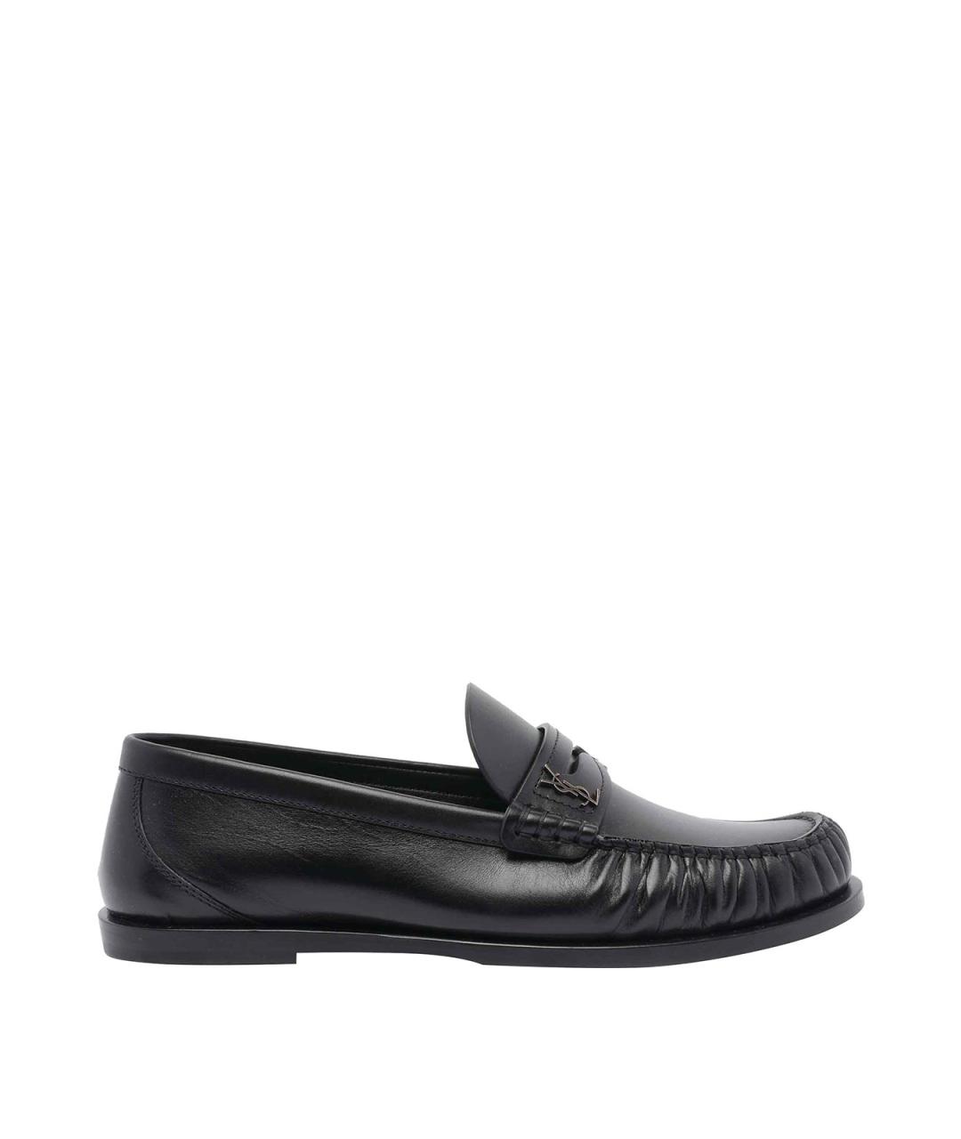 SAINT LAURENT Черные кожаные лоферы, фото 1