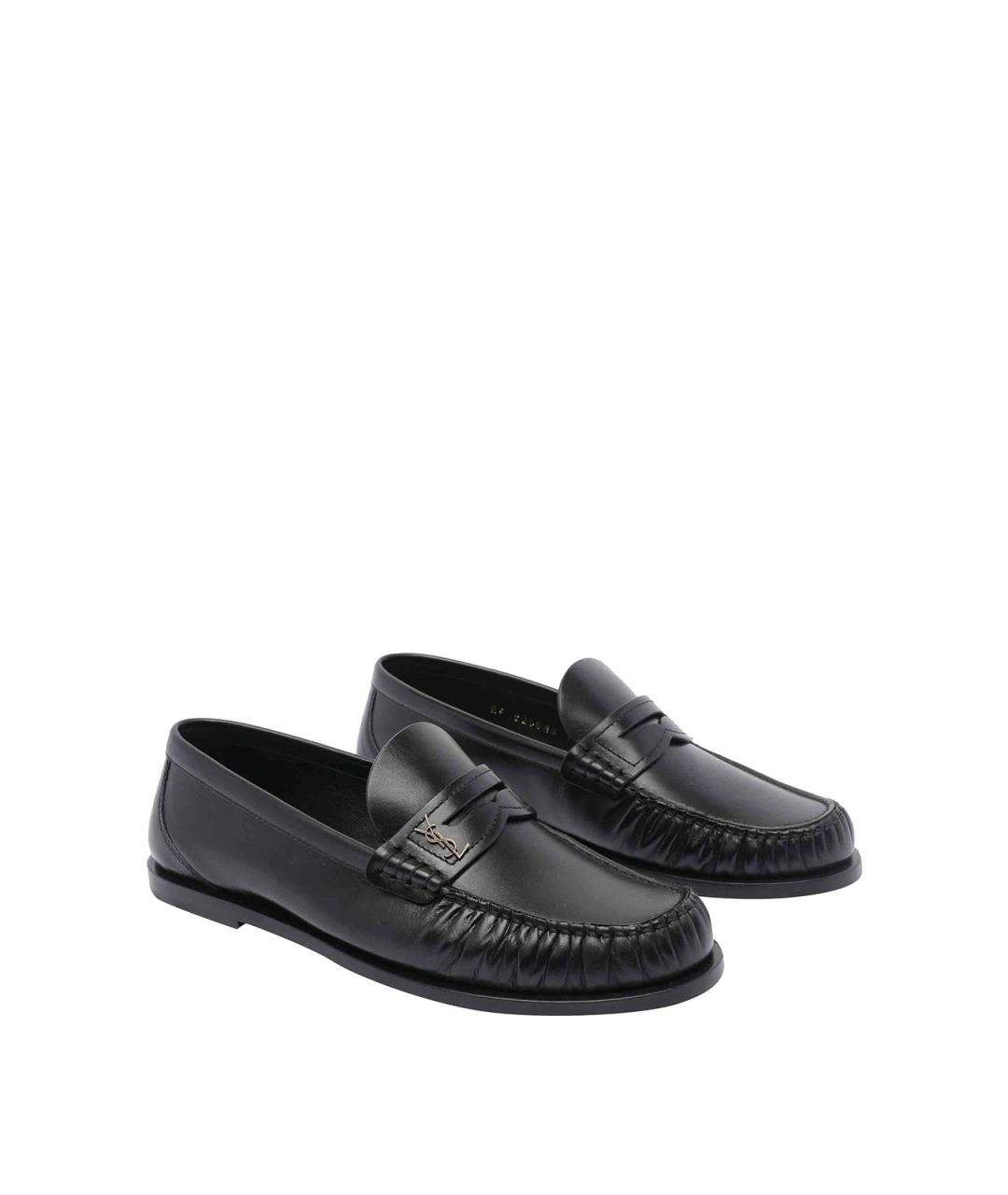SAINT LAURENT Черные кожаные лоферы, фото 2