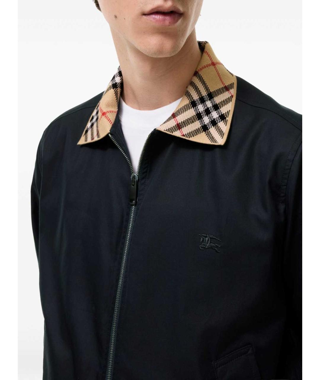 BURBERRY Темно-синяя хлопковая куртка, фото 3
