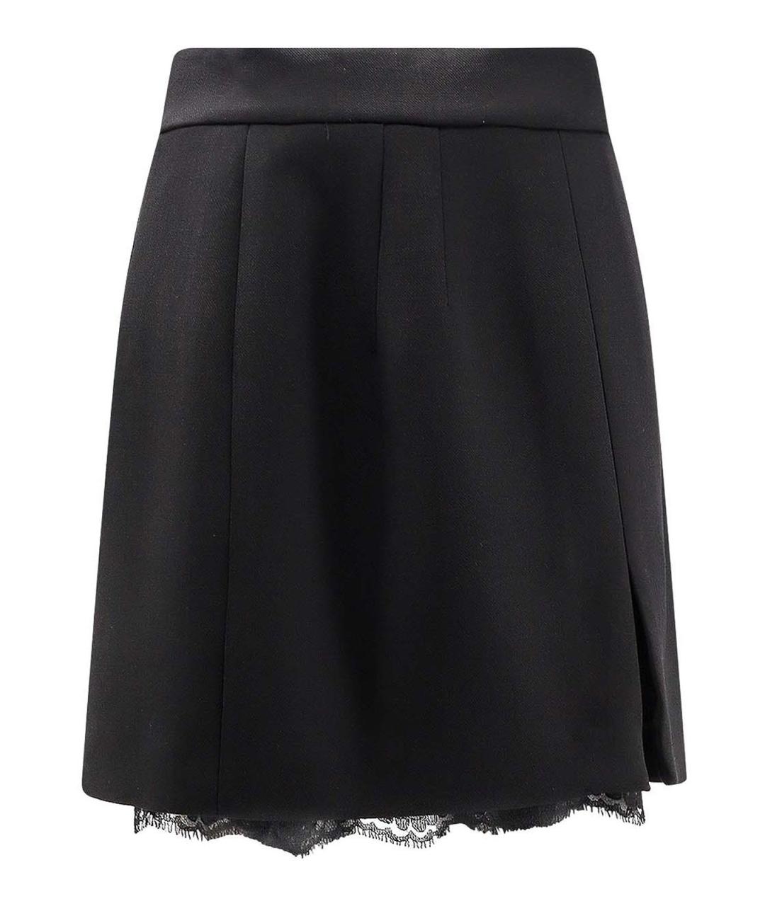DOLCE&GABBANA Черная шерстяная юбка мини, фото 1