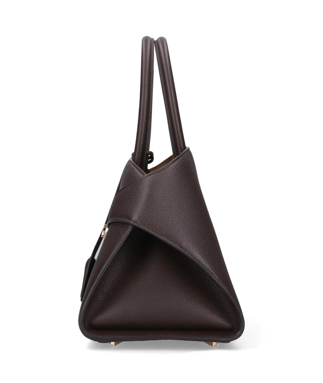 FERRAGAMO Коричневая кожаная сумка с короткими ручками, фото 5