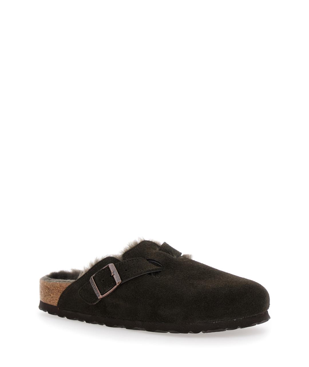 BIRKENSTOCK Коричневые замшевые мюли, фото 2