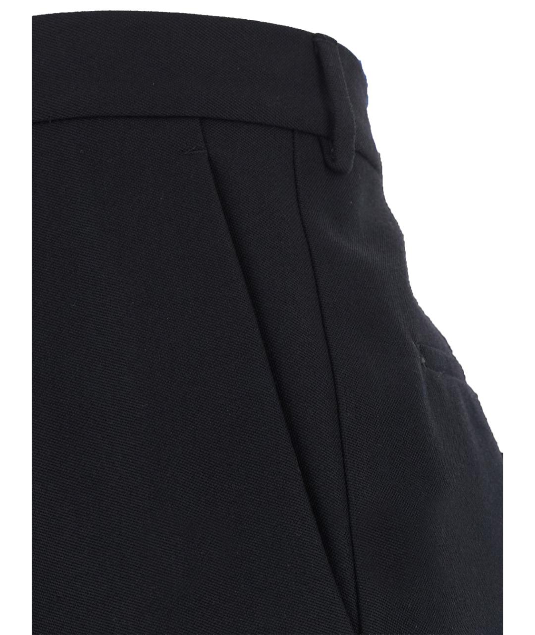 SAINT LAURENT Черные шерстяные прямые брюки, фото 3