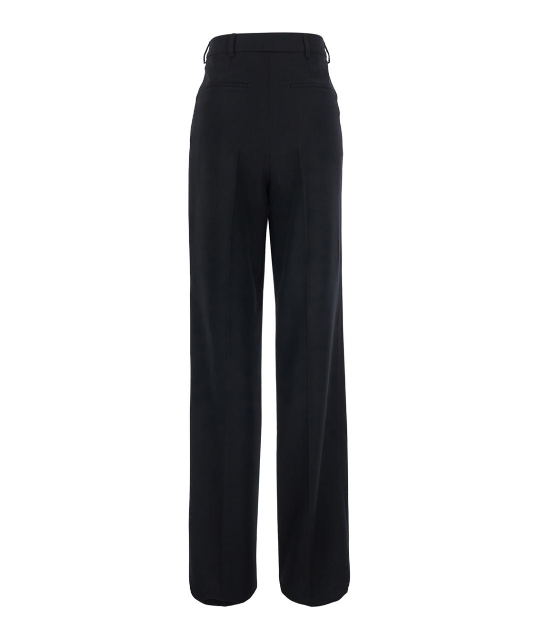 SAINT LAURENT Черные шерстяные прямые брюки, фото 2