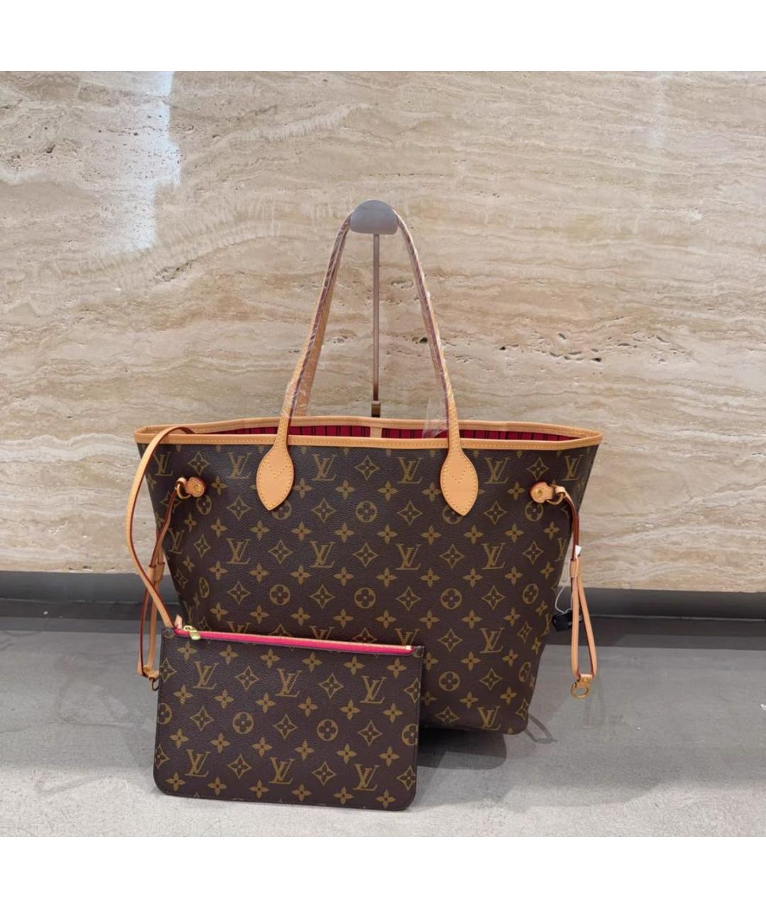 LOUIS VUITTON Коричневая сумка тоут из канвы, фото 2
