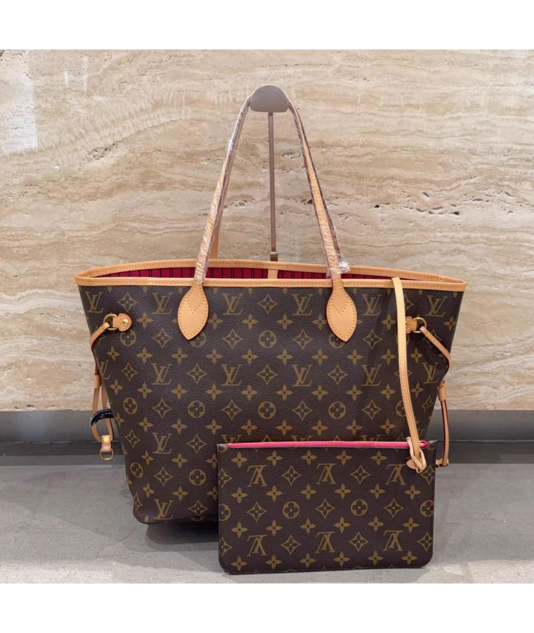 LOUIS VUITTON Коричневая сумка тоут из канвы, фото 3