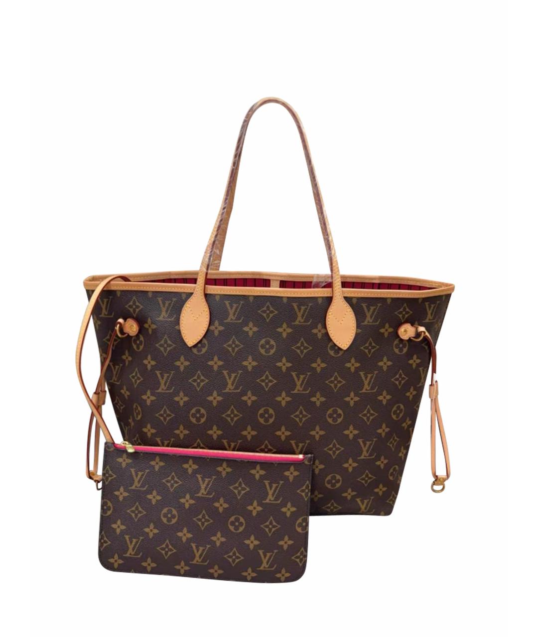 LOUIS VUITTON Коричневая сумка тоут из канвы, фото 1
